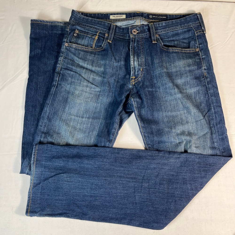 AG Adriano Goldschmied The Protege Mens 32x34 Blue Excellent Straight Leg Jeans